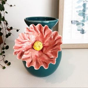 Anthropologie Ceramic Floral Vase